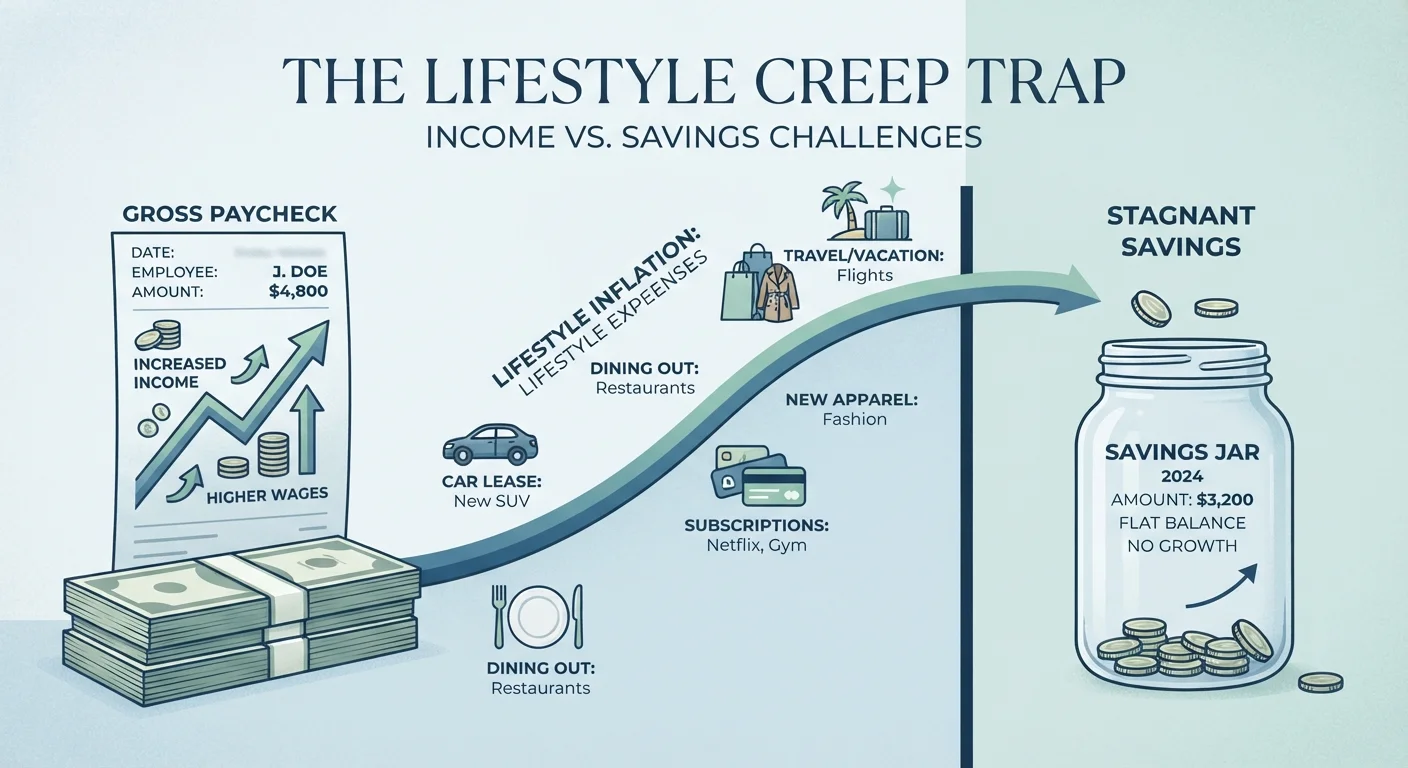 Lifestyle Creep and Why Raises Don't Always Grow Savings